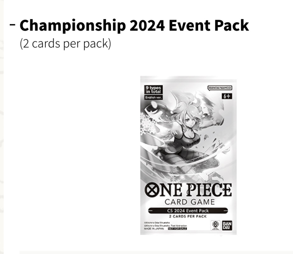 One Piece Championship 2024 Event Pack - Chance at Serialised Luffy